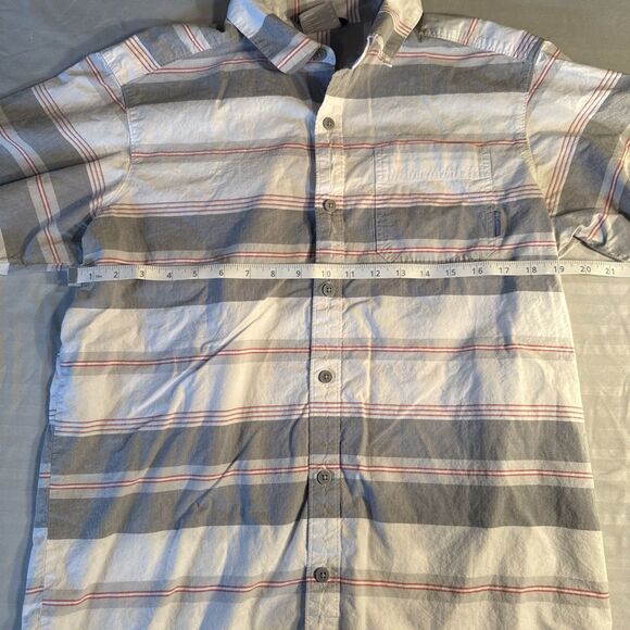 Columbia Men's Short Sleeve Button-Up, White, Gray & Red, Size medium - Picture 1 of 8